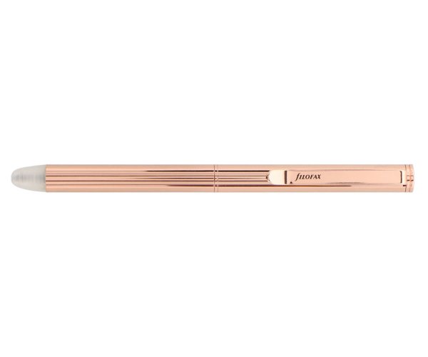 Filofax Clipbook Rose Gold, gumovací kuličkové pero