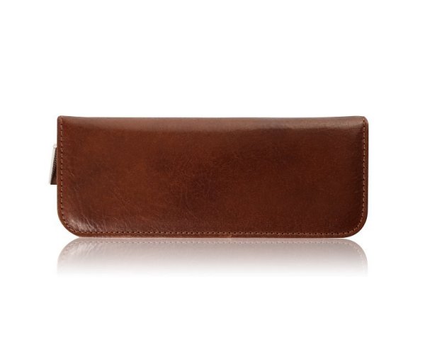 ADK Luton, hnědé kožené pouzdro na pera