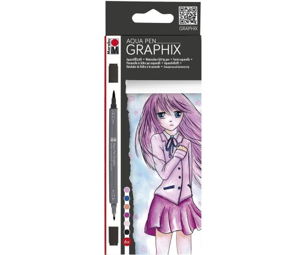 Marabu Graphix Aqua Pen Ma Ke Manga fixy 6 ks