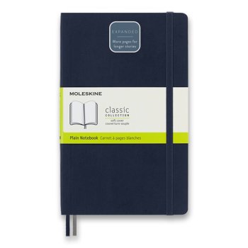 Zápisník Moleskine L čistý modrý měkké desky