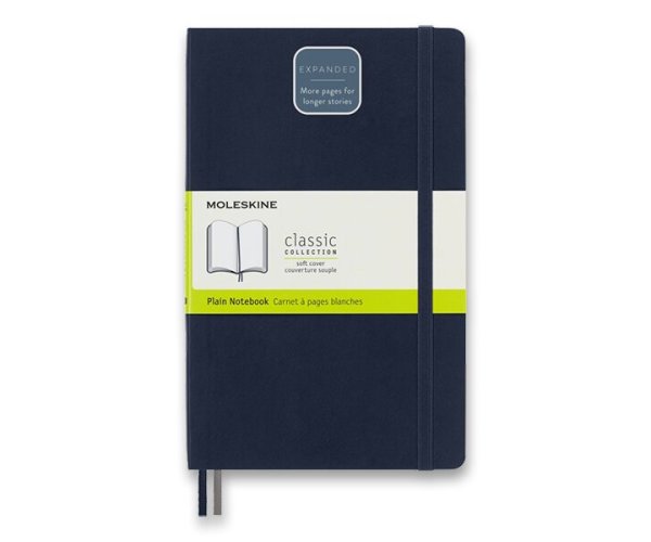 Zápisník Moleskine L čistý modrý měkké desky