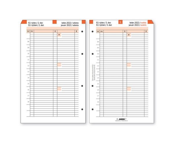 ADK Denní plány A5 - oboustranné 2026
