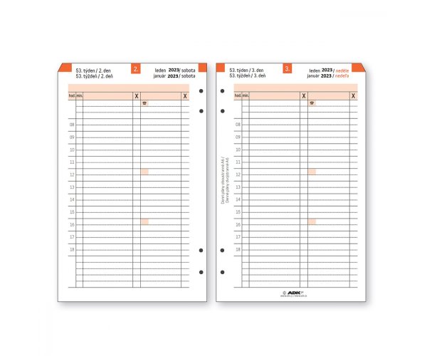 ADK Denní plány A6 - oboustranné 2026