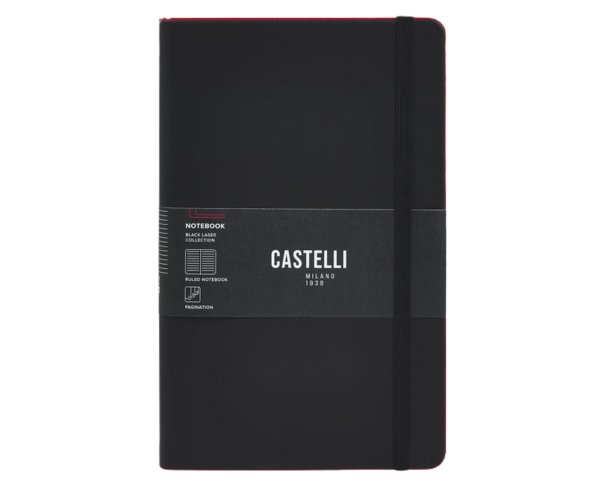 Castelli Black Laser Red L linkovaný zápisník