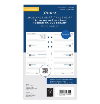 Filofax kalendář 2026 ČJ+SJ týden/2 stránky