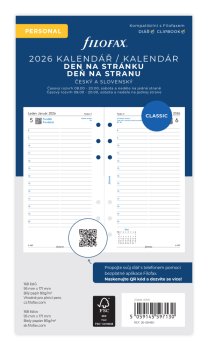 Filofax kalendář 2026 ČJ+SJ den/1 stránka