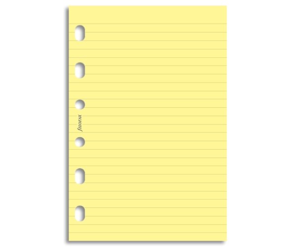 Filofax papír linkovaný žlutý, 20 listů - kapesní