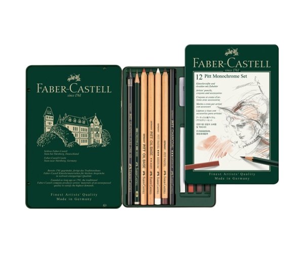 Faber Castell Pitt Monochrome sada 12 ks