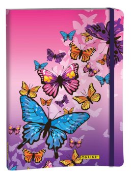 Online Butterfly Bullet Journal tečkovaný zápisník A5