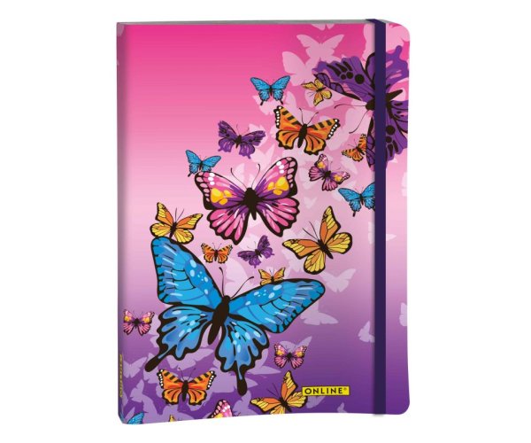 Online Butterfly Bullet Journal tečkovaný zápisník A5